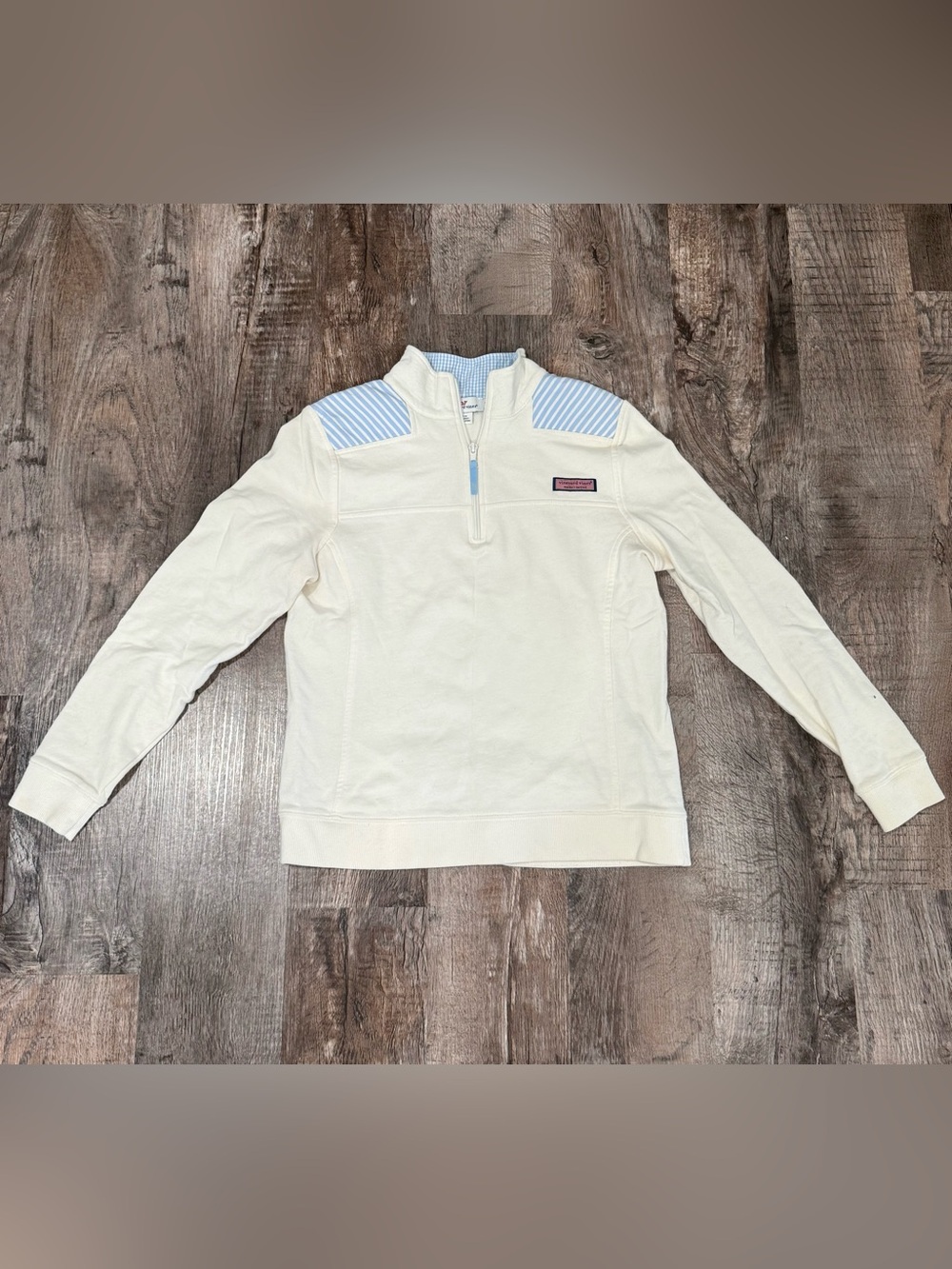 Vineyard Vines Martha’s Vineyard 1/4 Zip Pullover White Blue Women’s Size S - Picture 2 of 8